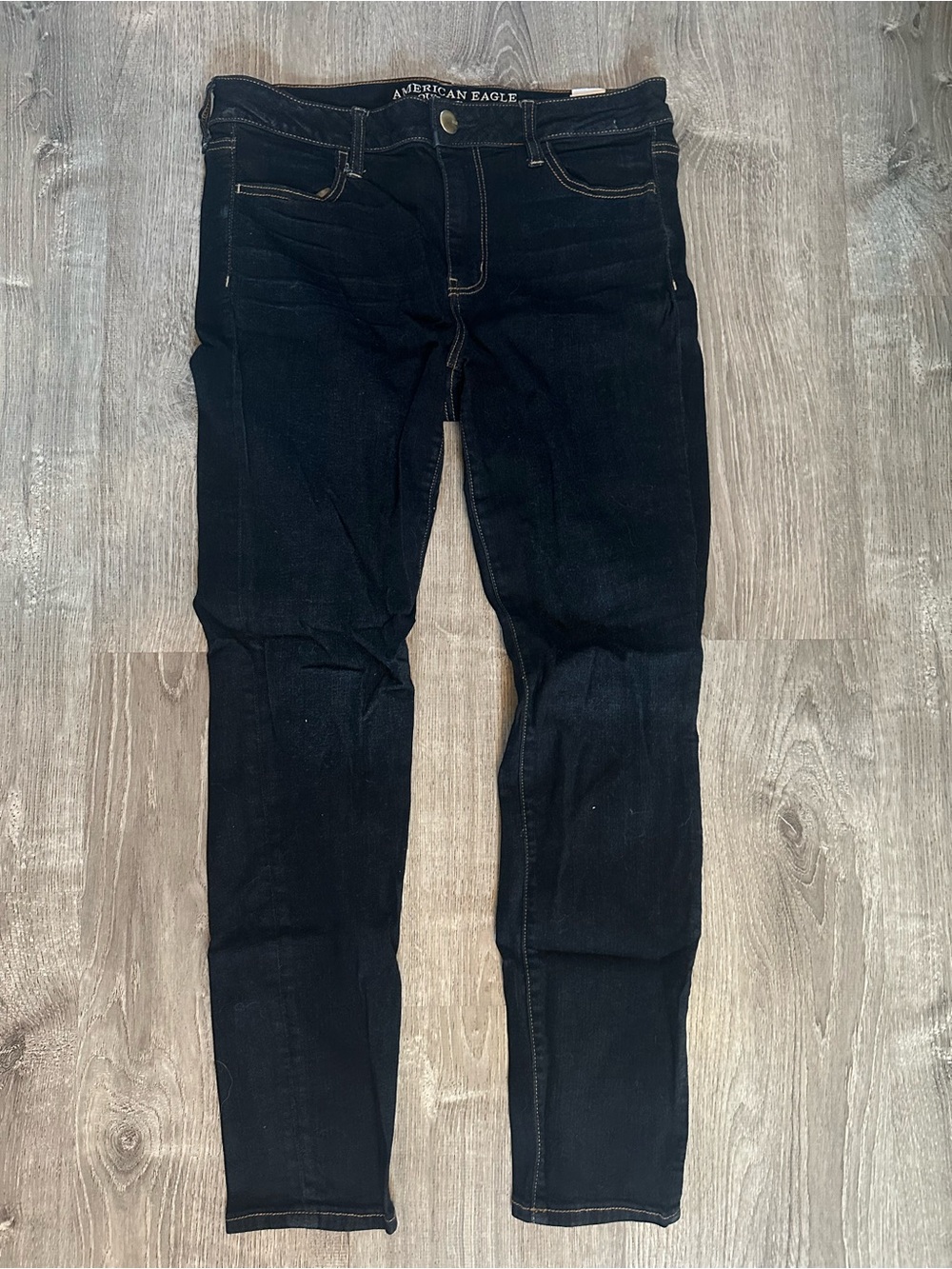 American Eagle Dark Wash Skinny Jeans - Dark Blue